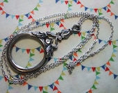 Victorian Magnifying Glass Necklace Chatelaine - Ornate