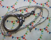 Victorian Magnifying Glass Necklace Chatelaine - Ornate