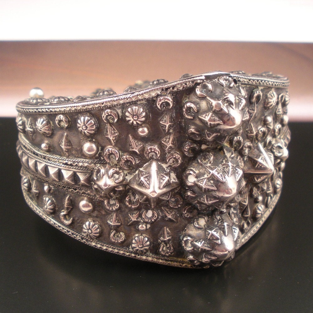 Antique Silver Bracelet from Italy Rare and Wonderful with Identified Hallmark