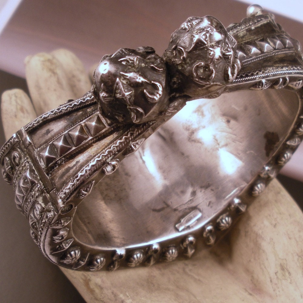 Antique Silver Bracelet from Italy Rare and Wonderful with Identified Hallmark