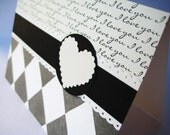 I love you greeting card, black and ivory