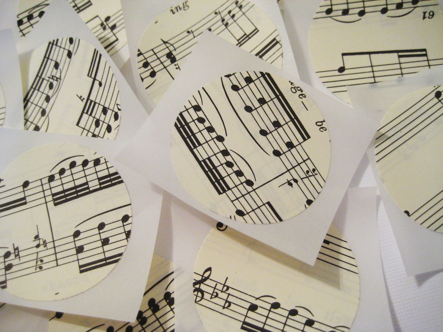 Vintage sheet music stickers 12 count