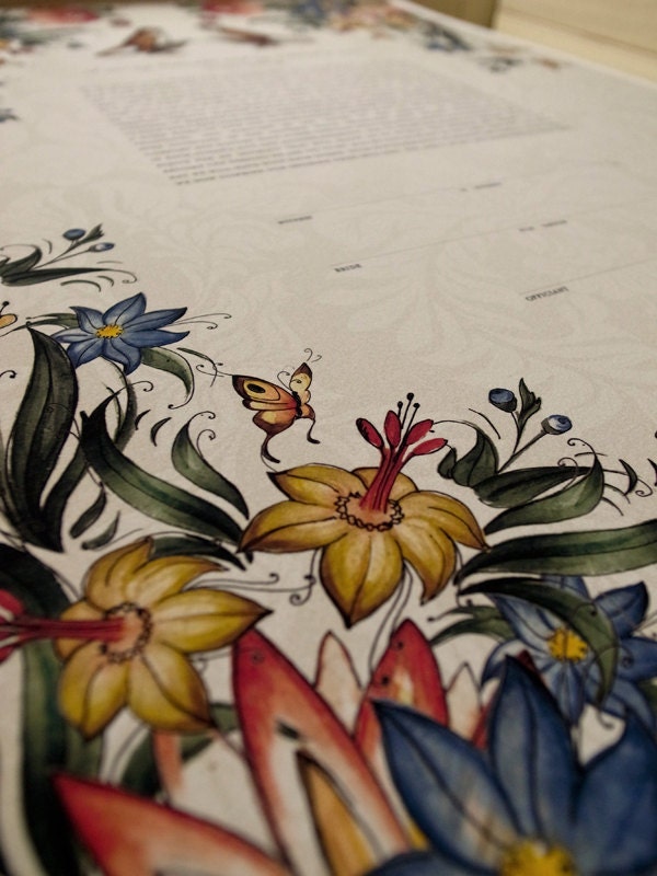 Ketubah - Tattoo Flowers