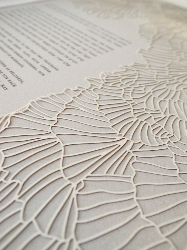 Papercut Ketubah - Ruffles