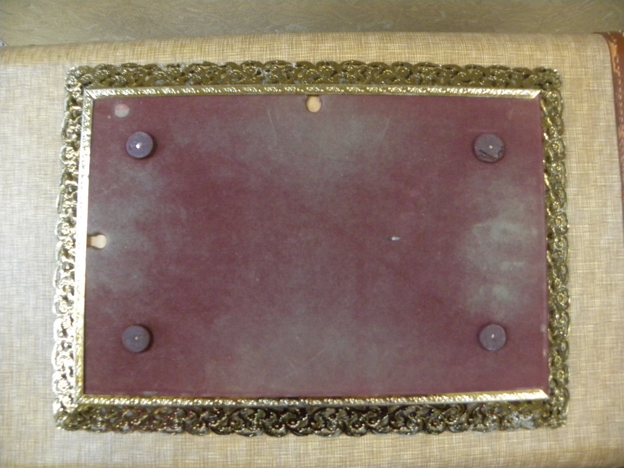 Vintage Gold Filigree Vanity Mirror