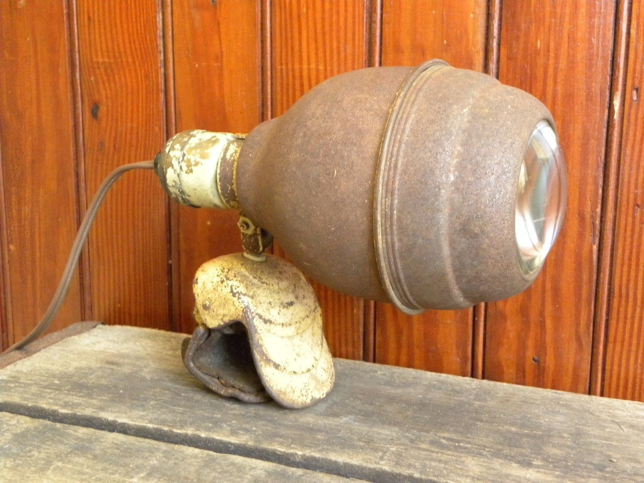 Antique Industrial Spot Light - Original Hubbell Art Deco Industrial Metal Light - Working condition