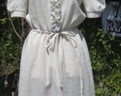 Vintage off white ruffle dress VR707