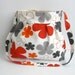 Sale-Grey And Orange Flowers-Messenger Bag-Adjustable Strap-Large