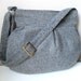 Sale % 10 off-Sale-Wool Bag-Pleated-Gray-Pleated-Adjustable to Straps-Zipper Closure