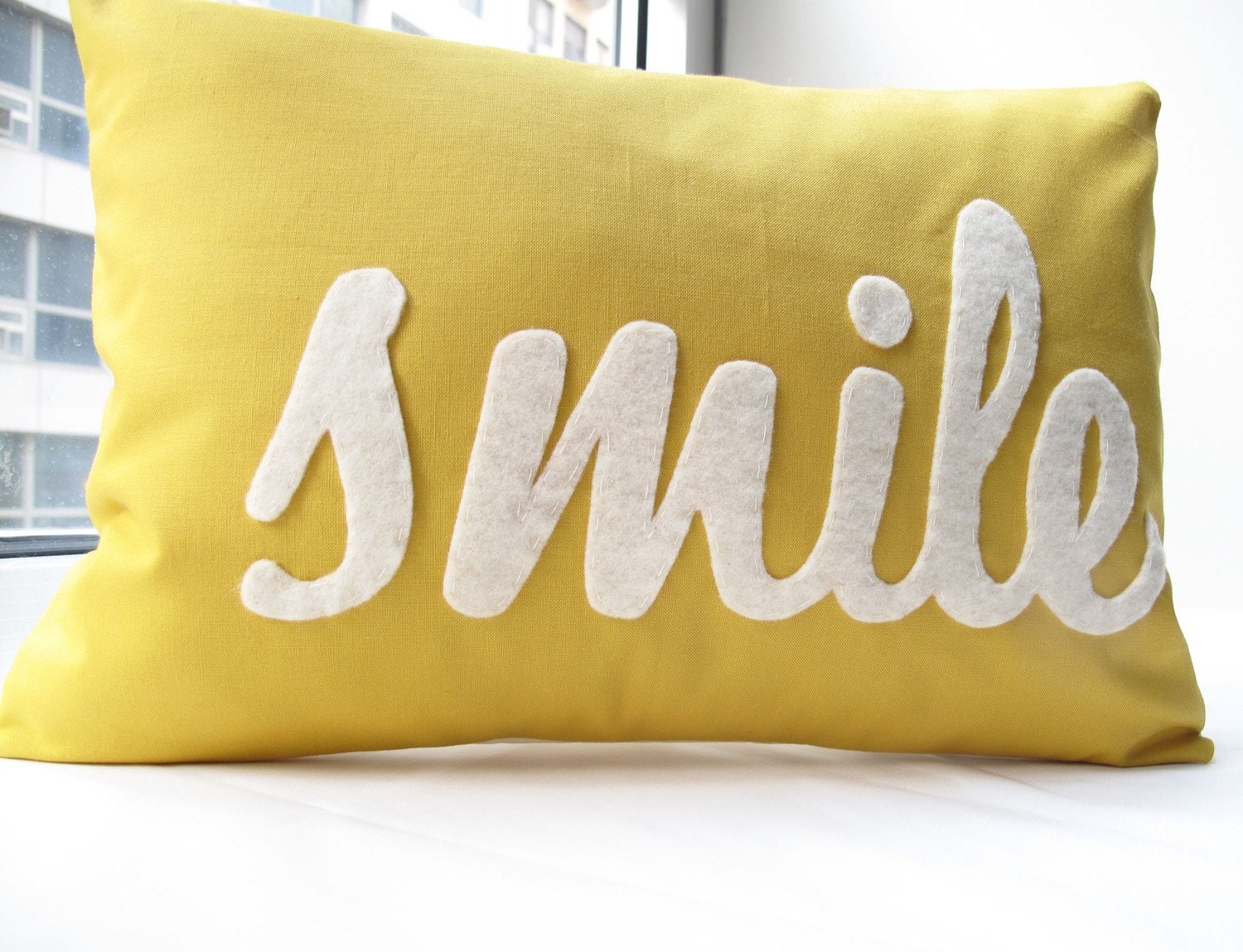 Smile Pillow in Yellow