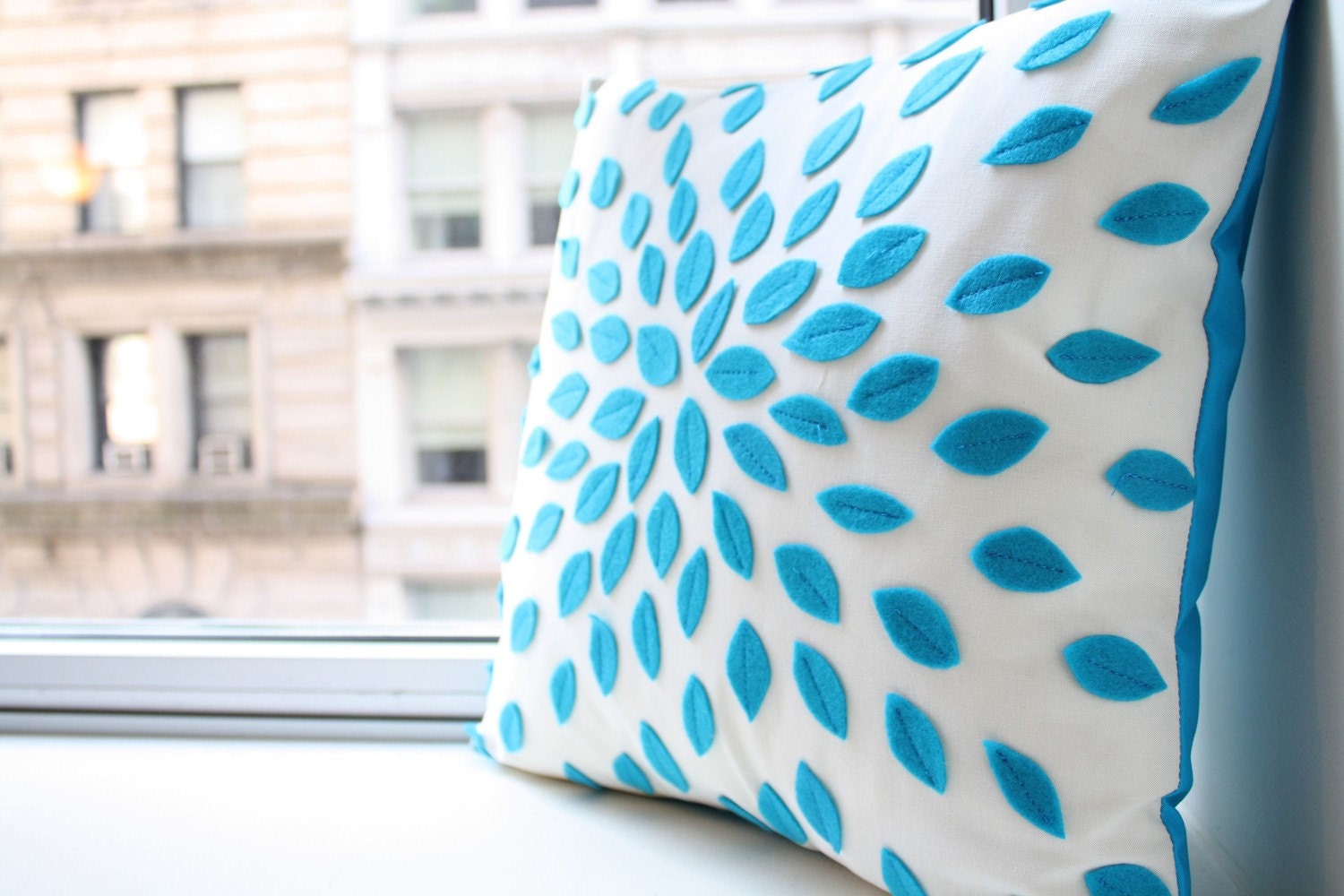 Flower Pillow in Turquoise
