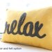 Relax Pillow in Script - Apple Green
