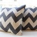Charcoal Gray Chevron Pillow - Square
