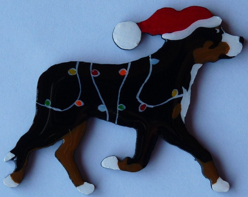 Greater Swiss Mountain Dog Christmas Pin, Magnet or Ornament-Free Shipping-Hand Painted