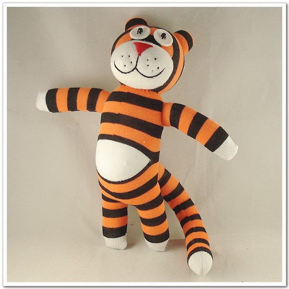 Handmade Paunchy Sock Tiger Stuffed Animal Doll Baby Toys