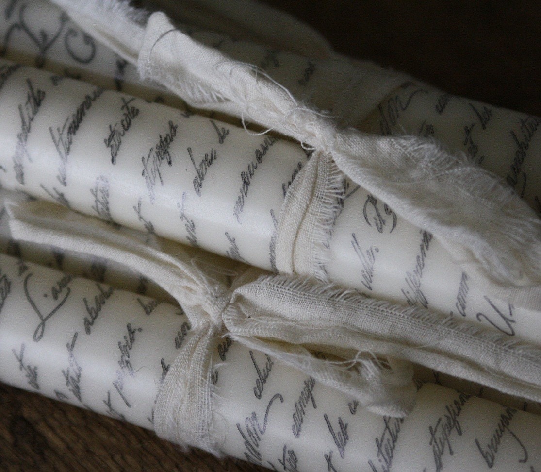 french script candles