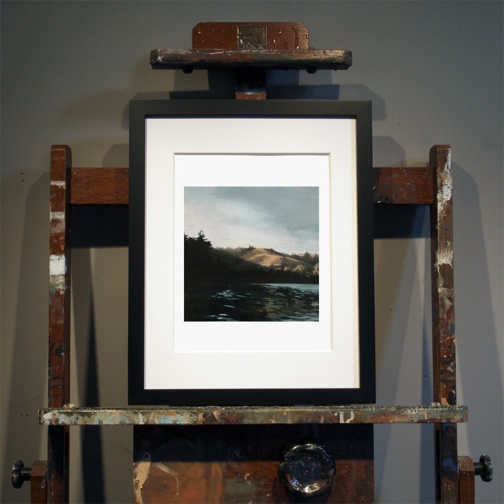 Setting Sun at Russian River, Oil Painting Landscape Art Print