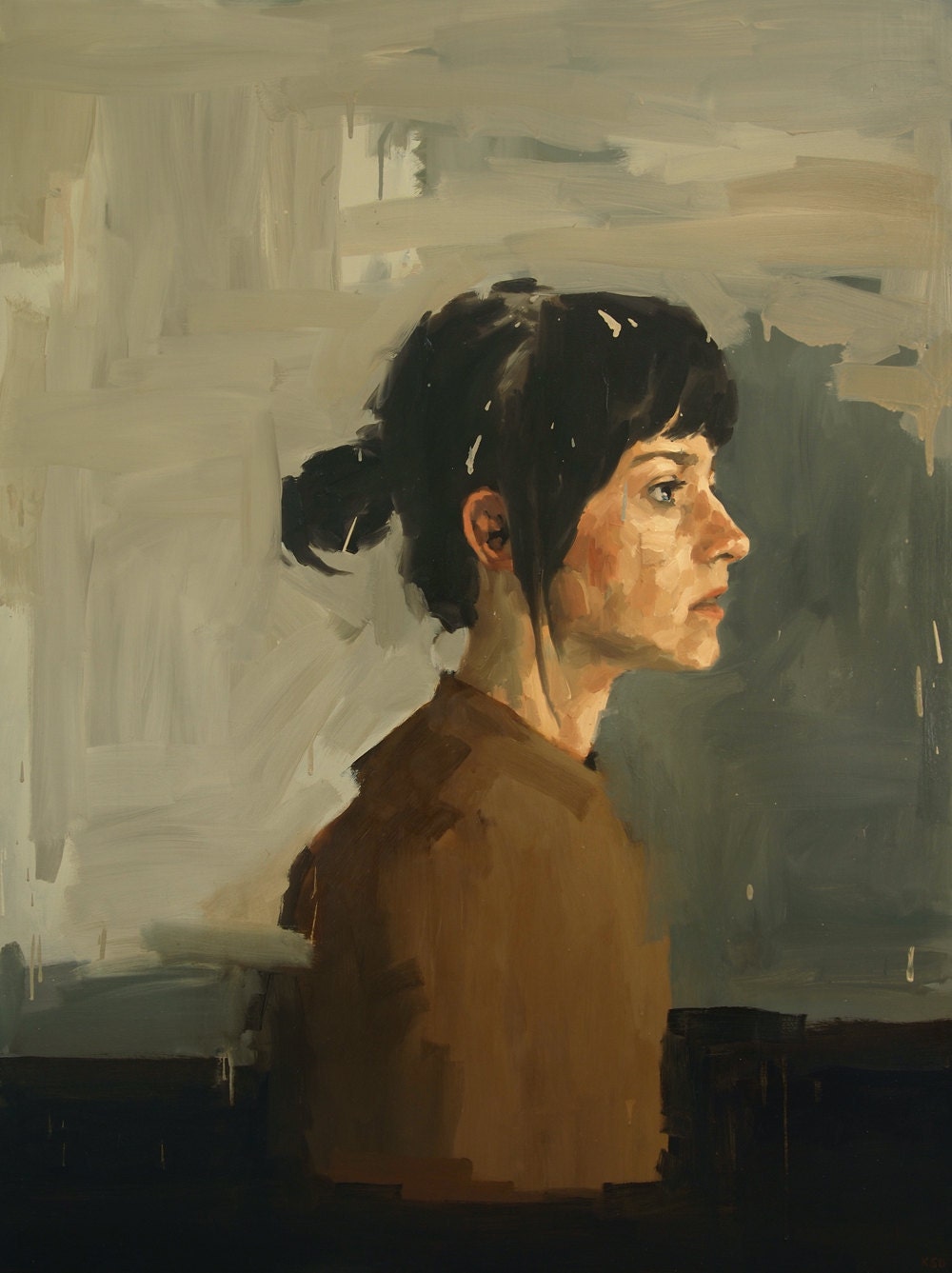 The Separation, Large Digital Art Print Poster of Original Oil Painting Portrait
