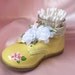 Shabby Chic Yellow Baby Shoe Holder