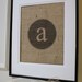 Personalized Burlap Vintage Typewriter Key. Artwork only.