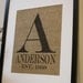 Original Burlap Wedding or Anniversary Personalized Artwork