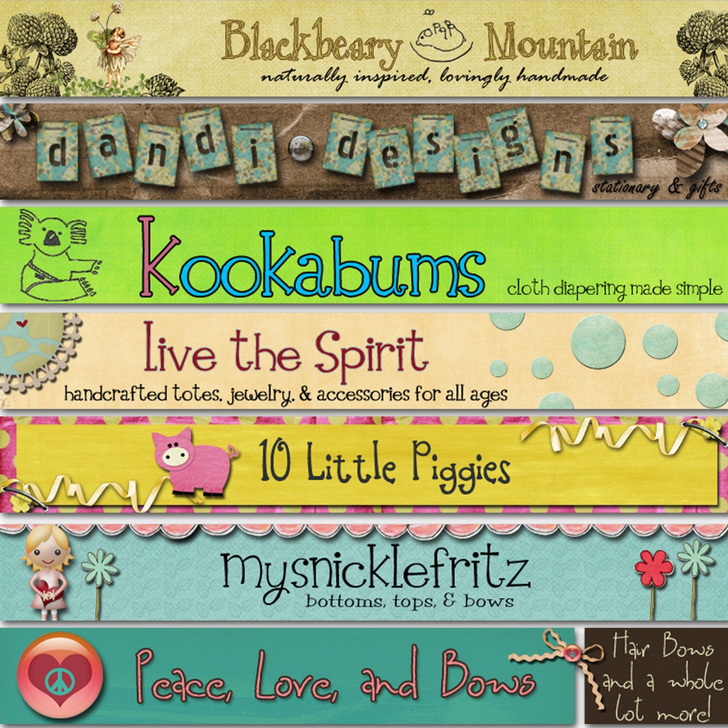 Custom Etsy Shop Banner - Etsy Store Banner with a FREE Avatar- OOAK