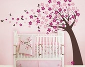 Cherry Blossom Tree with Butterflies - Vinyl Wall Decals