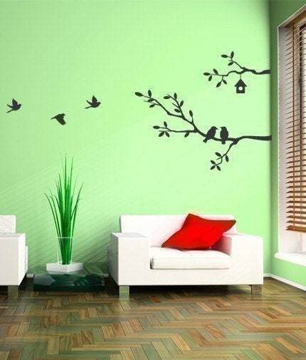 Cute Birds and Branches Decal - Vinyl Wall Decal - SM