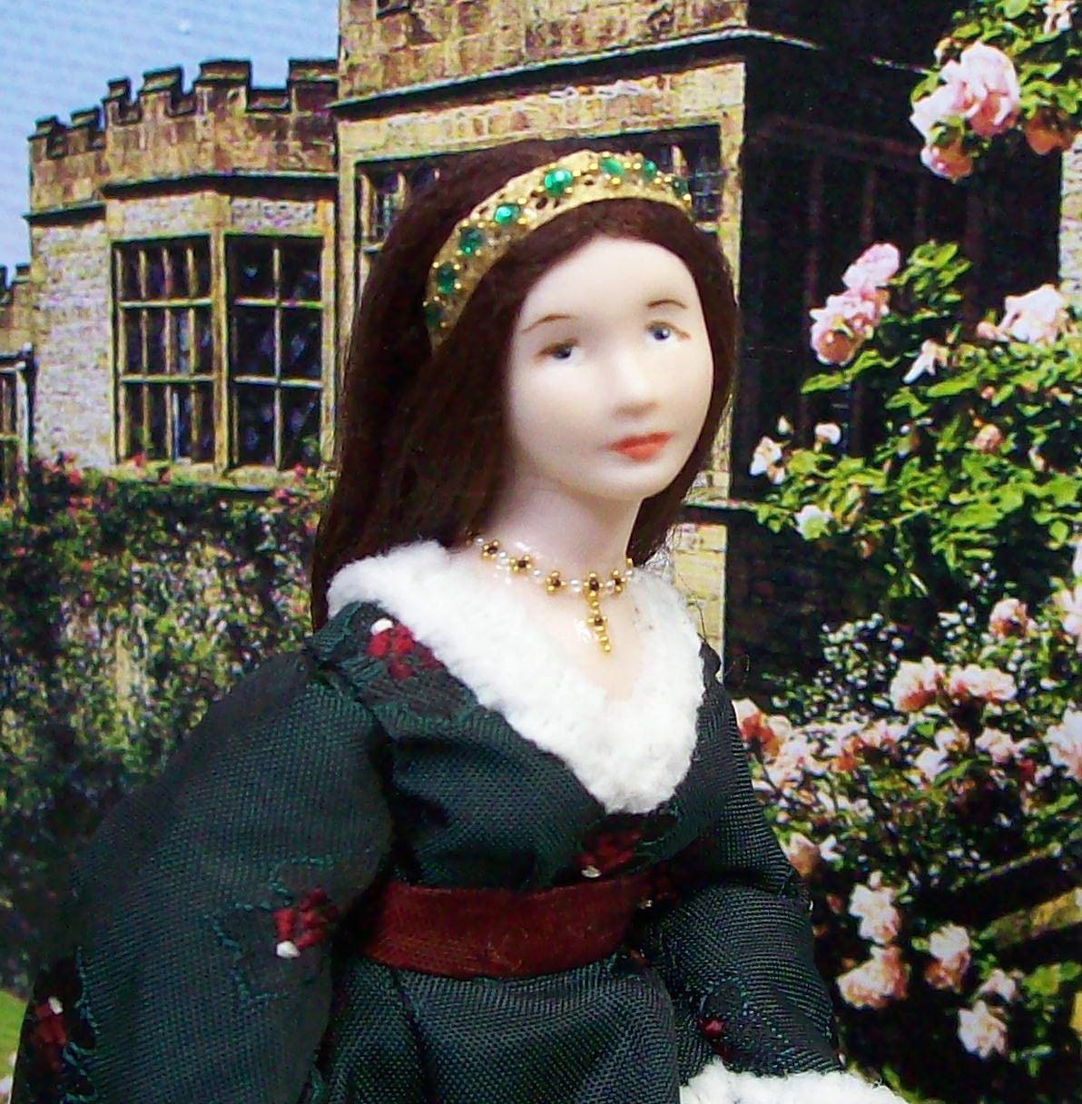 Miniature Doll, 12th Scale  Medieval Lady Doll,  by IGMA Artisan Tiggy Goldsmith