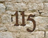 Set of 4 Rustic House Numbers / 3 Inch up to 8 Inch / Letters / Initials / Metal / Wall Hanging / Address / Custom