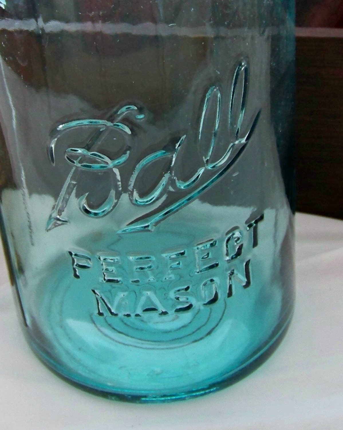 Vintage Wedding Old Blue Jar Ball Mason Quart - 5 Old Glass Jars