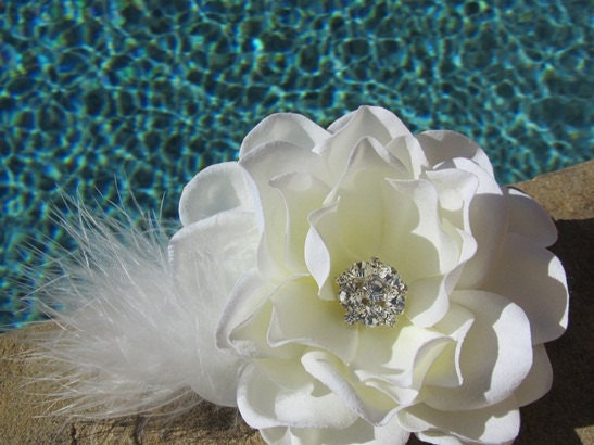 CUSTOM MADE------ IVORY Bridal Hairpiece, Bridal Headpiece, Bridal Hair Flower,  Bridal Hair Piece