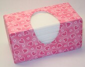 Sparkling Pink Hearts Tissue Box Cover