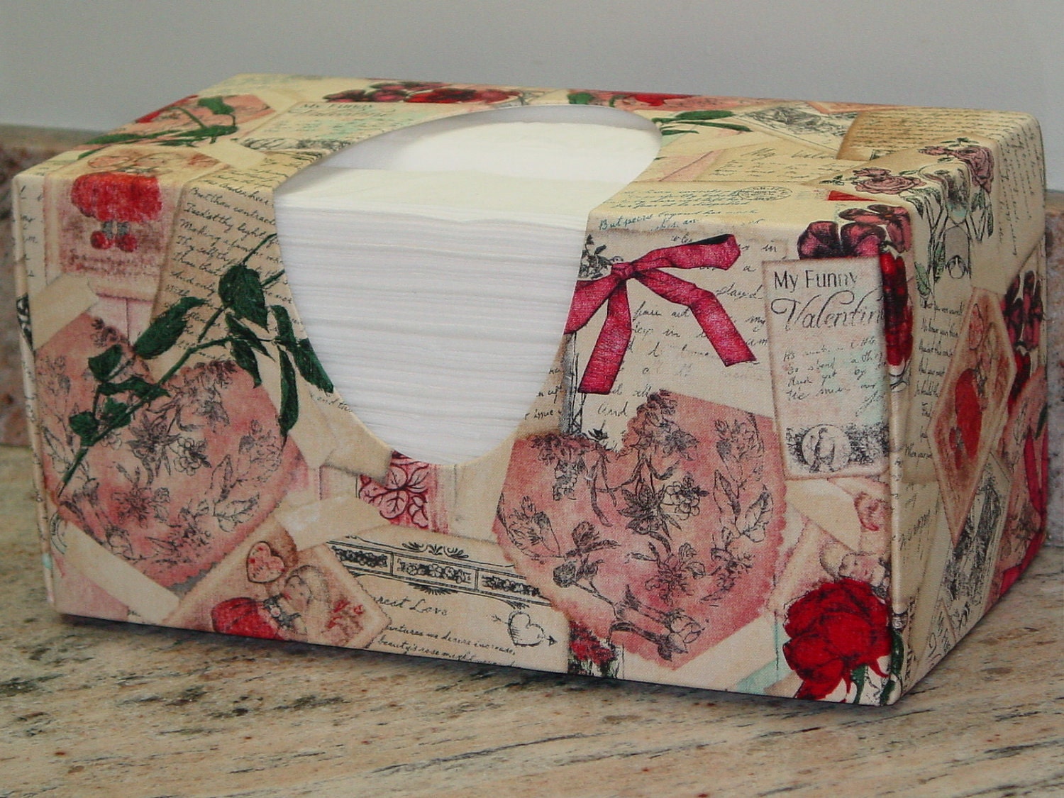 Love Letter - Vintage Love Tissue Box Cover