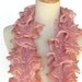 Hand Knit Ruffled Scarf - Rose Pink