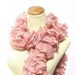 Hand Knit Ruffled Scarf - Rose Pink