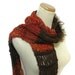 Sale Rustica Hand Knit Scarf Reds and Brown