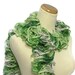 Holiday Hand Knit Scarf - Ruffled - Variegated Green