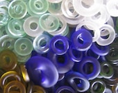 One Dozen Recycled Bottle Glass Beads