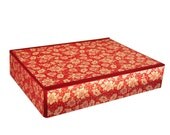 File box / Desk box DIN A4 plus  in red English Flower