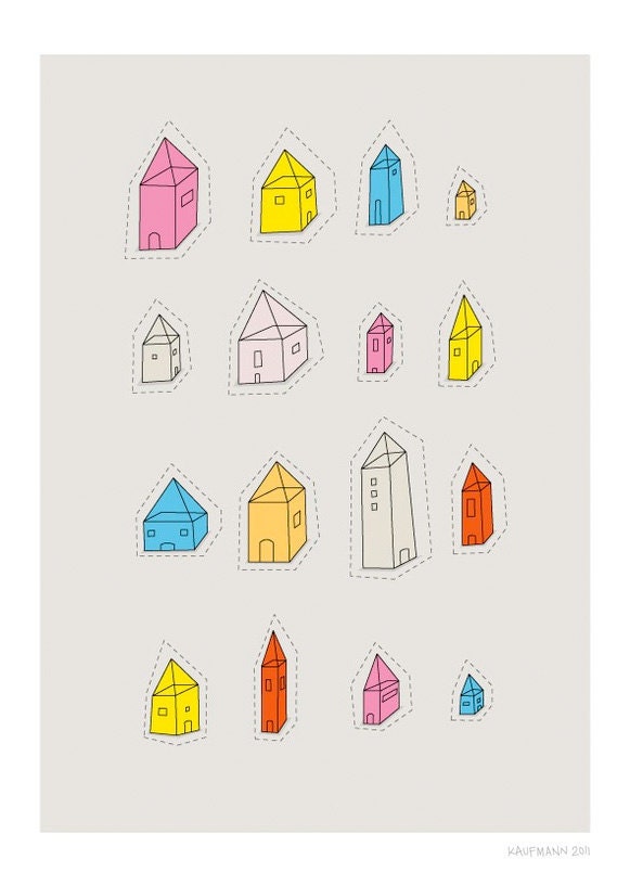 Transparent Houses Print - 8x10 or A4