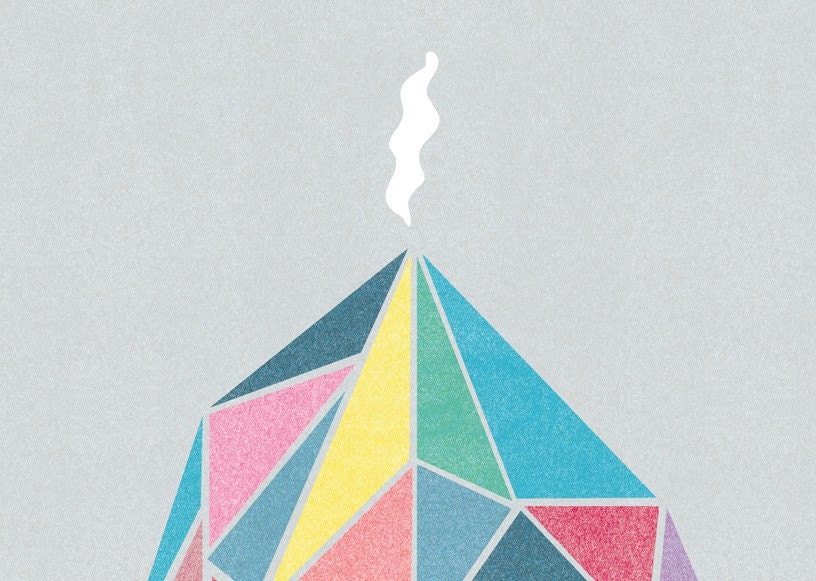 The Dimensions of a Volcano Print - 10x8 or A4