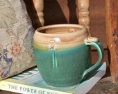 Tan Matte Crystal Green Mug