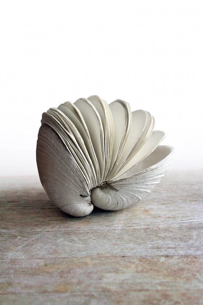 Book of the Sea - Handstitched Clamshell Book Sculpture - Blank Journal - odelae