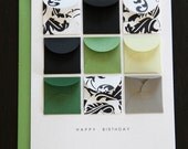 Happy Birthday Emerald - Tiny Envelopes Card with Custom Messages.