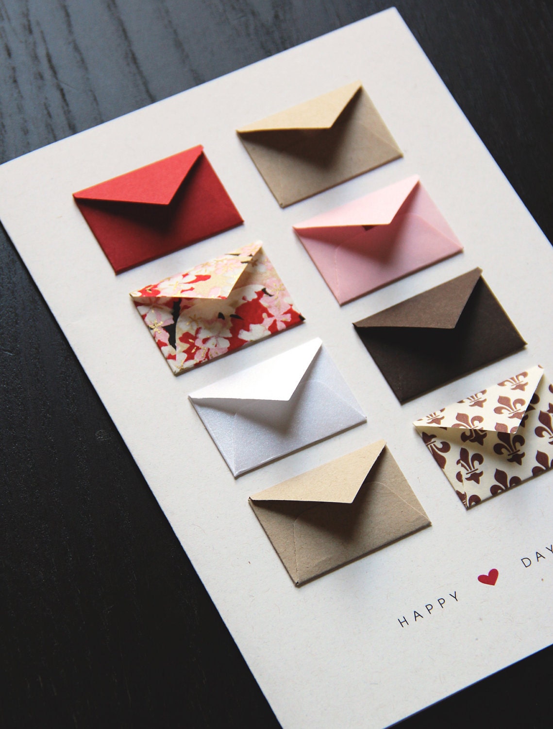 I Love You - Tiny Envelopes Card with Custom Messages