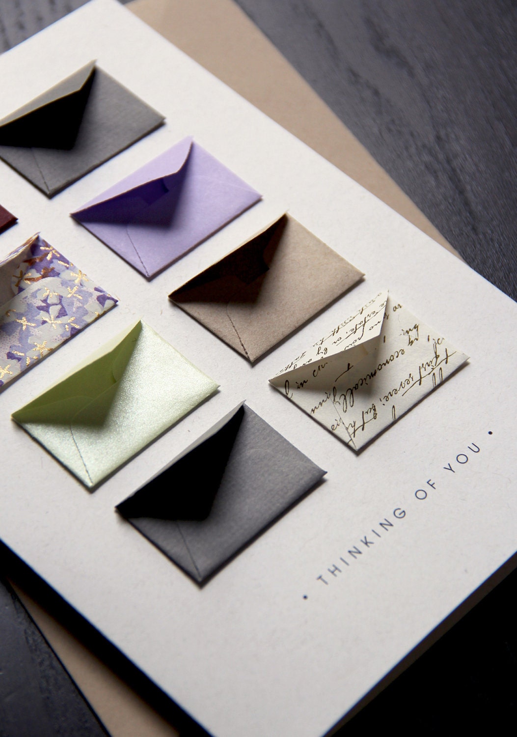 Thinking of You - Tiny Envelopes Card with Custom Messages