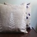 White Fern. Natural Linen Pillow Cover. Hand Screen Printed.