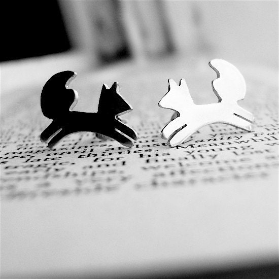 Dancing Foxes Stud Earrings Made to Order
