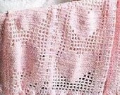 Pink Heart Filet Baby/Toddler Afghan - Made to order
